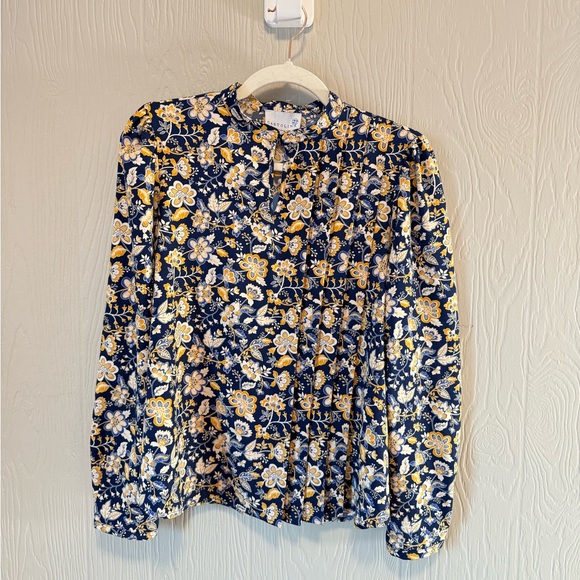 Cartolina Nantucket • NWT Poppy Polyester Pleated Blouse Sz XS Preppy Office - Picture 5 of 13